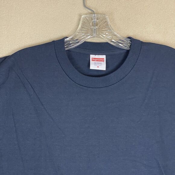 Supreme T Shirt Mens Medium Navy Blue Short Sleeve Crew Neck‎ Pre Shrunk Cotton - Picture 2 of 8